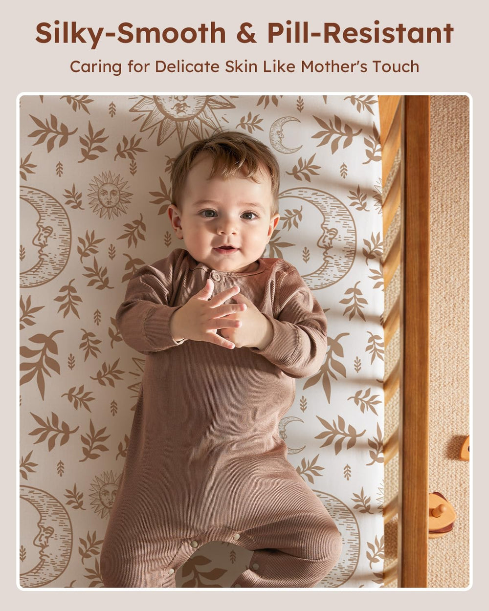 Unnivoll pack-n-play sheets fitted 5-inch pocket demonstrates secure mattress fit.