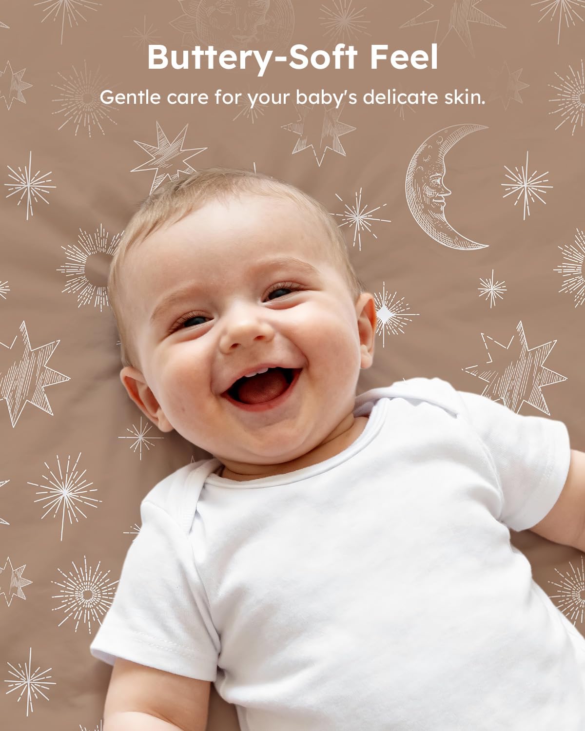 Unnivoll pack-n-play sheets prints brighten a baby's room decor.