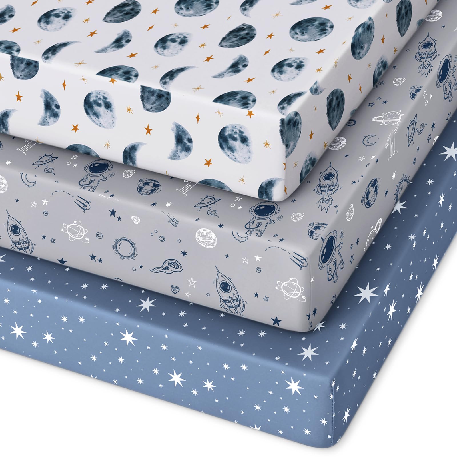 Unnivoll pack and play fitted sheet showing secure 38x26 fit for easy setup.