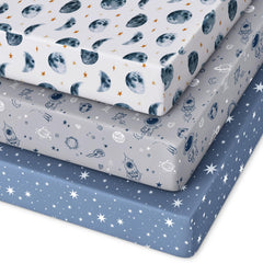 Unnivoll pack and play fitted sheet showing secure 38x26 fit for easy setup.