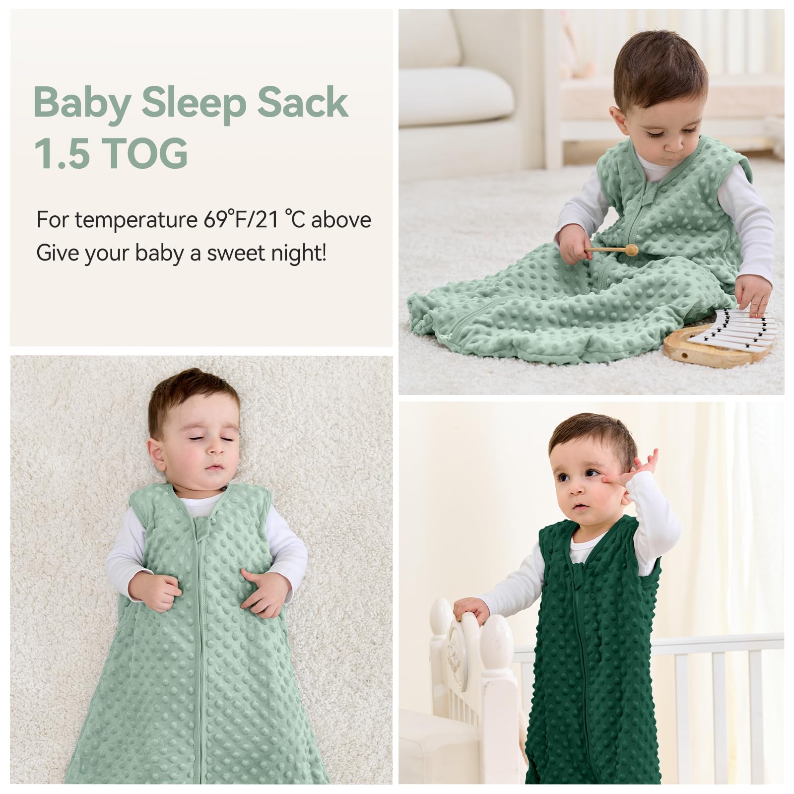 Unnivoll size 12-18 months sleep sack - fits growing toddlers comfortably