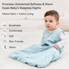 Unnivoll sleep sack 2-way zipper aids night diaper changes with smooth access.