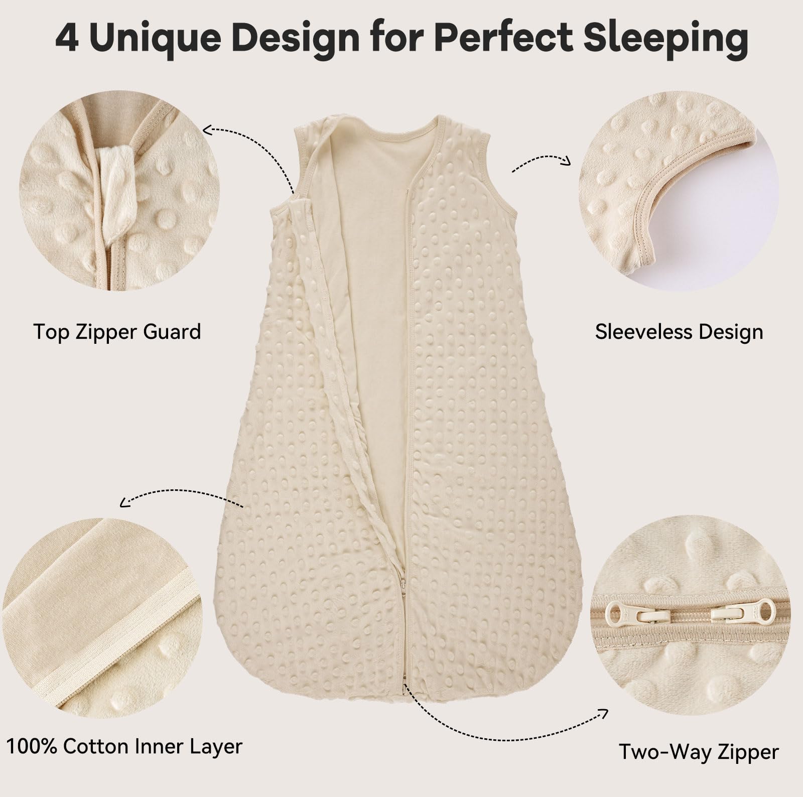 Unnivoll plush dots detail adds comforting bedtime cues for baby