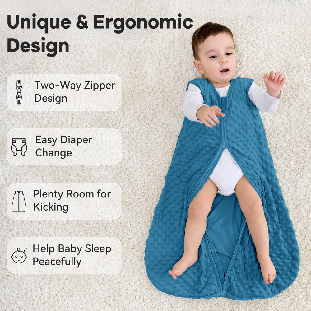 Unnivoll sleep sack roomy fit supports kicking yet stays secure for infants.