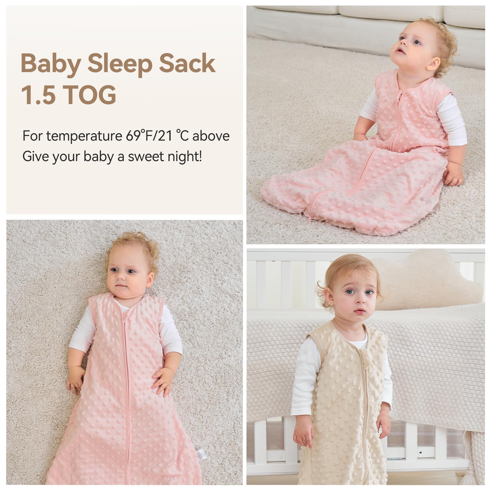 Unnivoll sleep sack size chart helps parents pick the right fit for growing babies