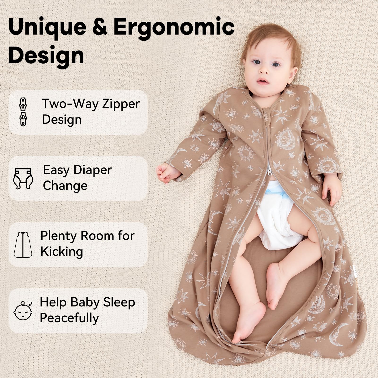 Unnivoll sleep sack two-pack packaging for convenient rotation and use.