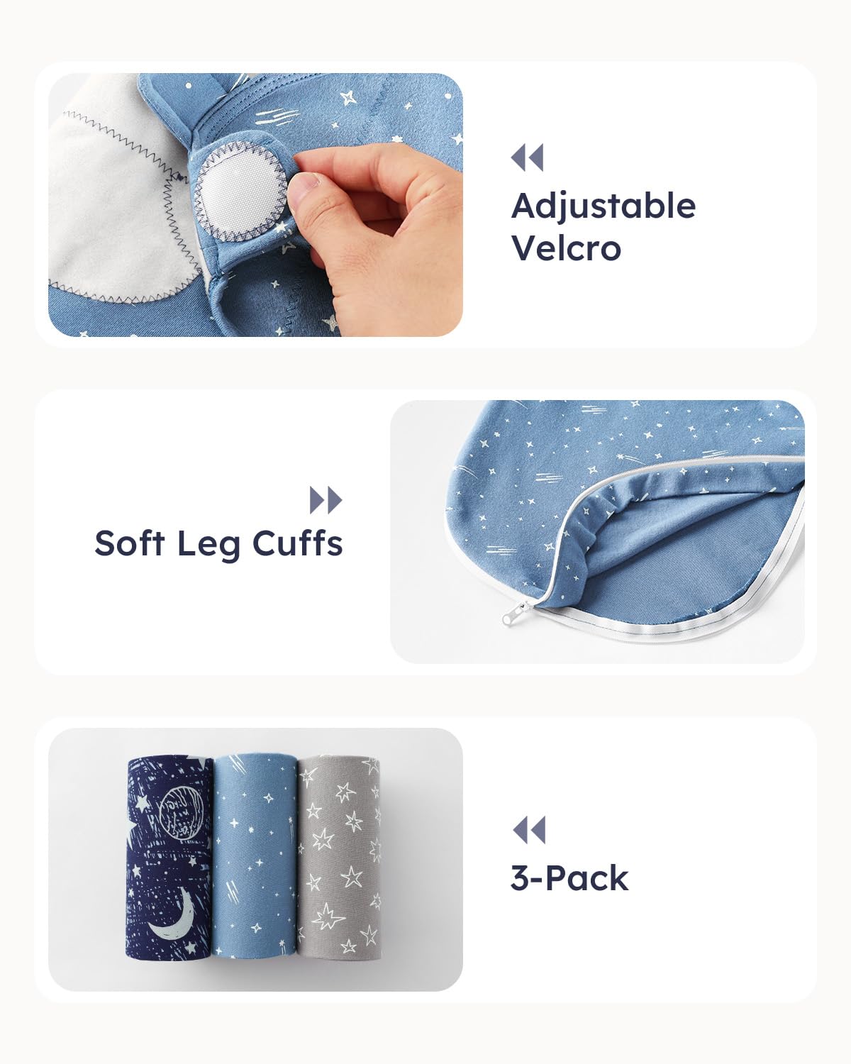 Unnivoll swaddle diaper-change-zip speeds nighttime changes without fully unwrapping.