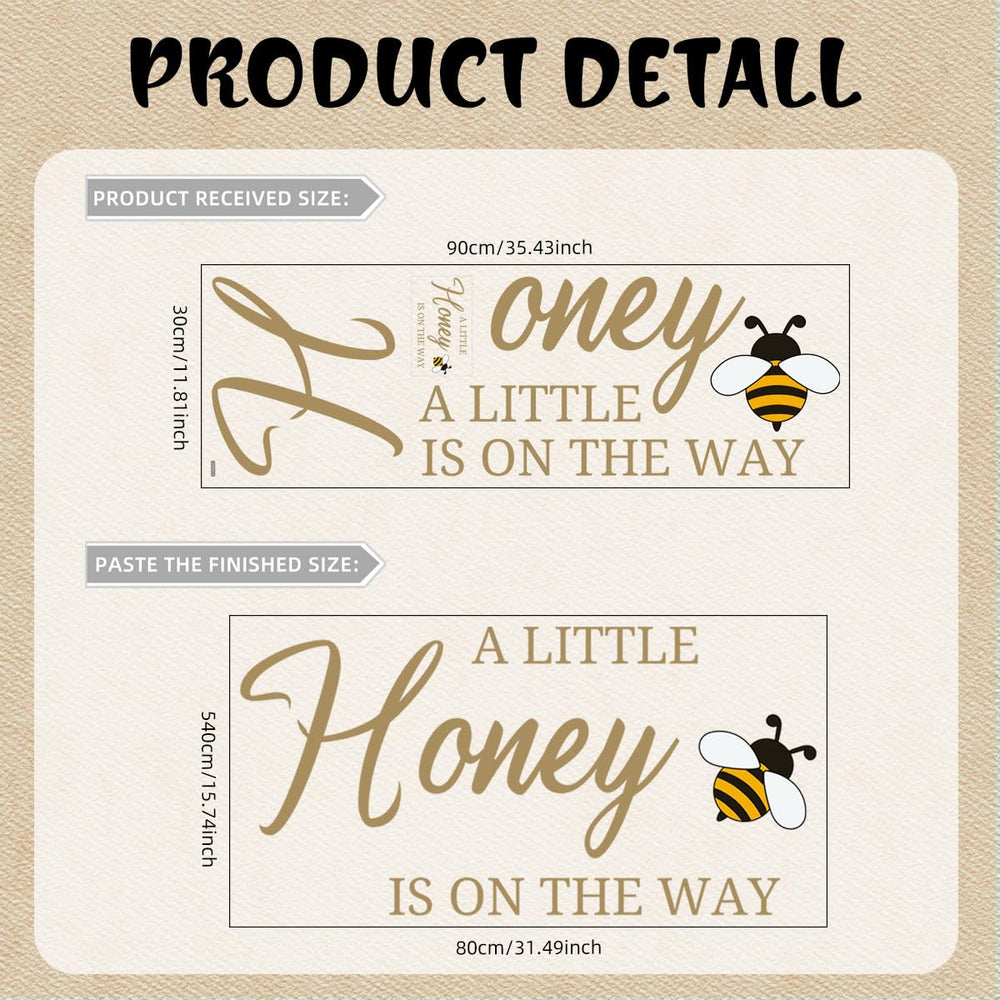 Unonede gender reveal bee wall decal closeup highlights premium vinyl and easy adhesion