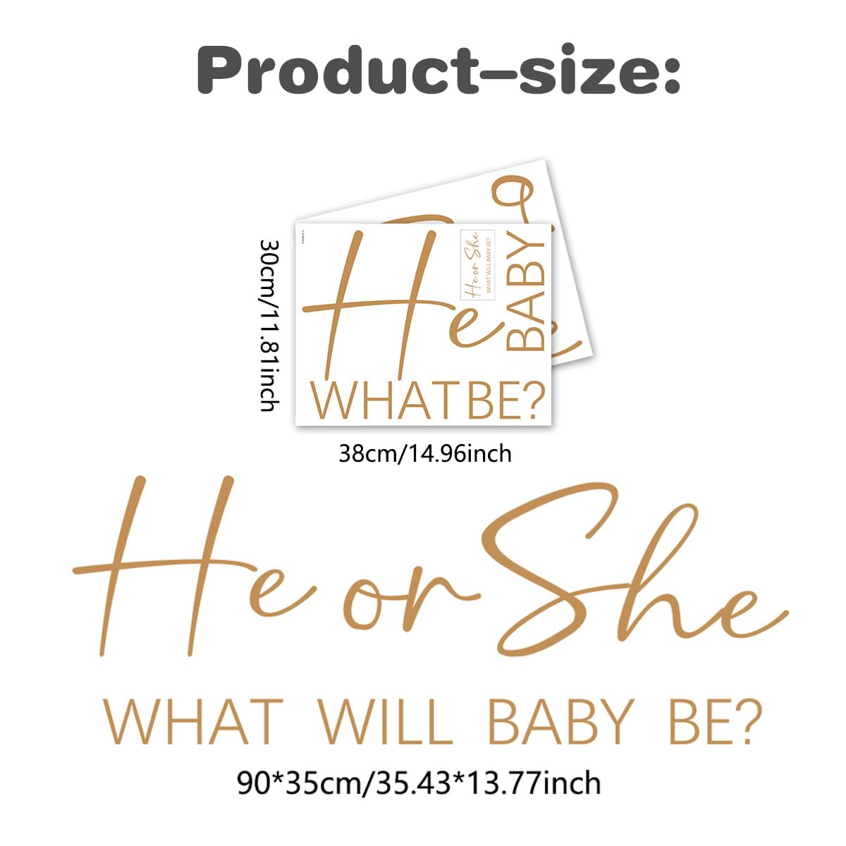 Unonede gender reveal wall decal closeup design highlights vibrant colors for elevated party visuals.
