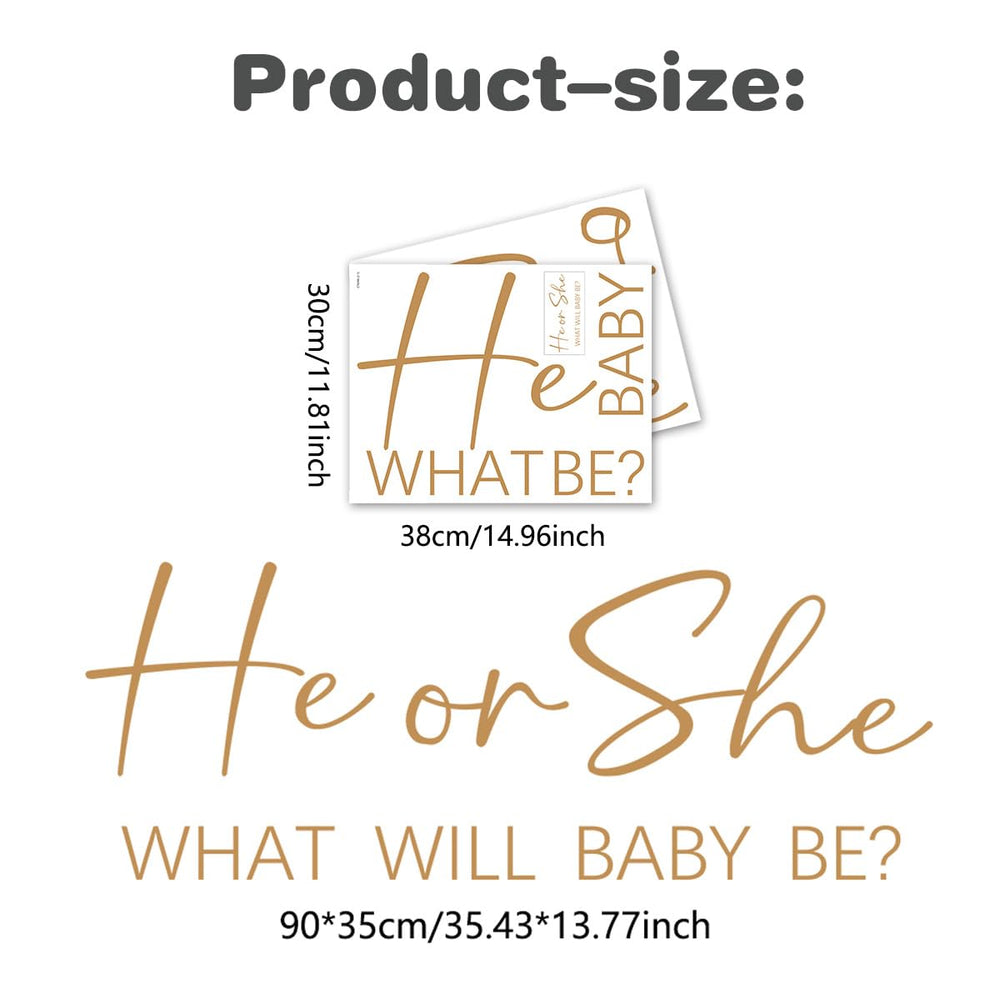 Unonede gender reveal wall decal closeup design highlights vibrant colors for elevated party visuals.