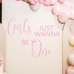 Unonede Girls Just Wanna Be One wall sticker pairs with cake tables for pastel decor.