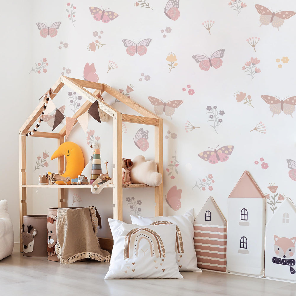 Unonede kids-bedroom butterfly wall stickers add color without permanent commitments