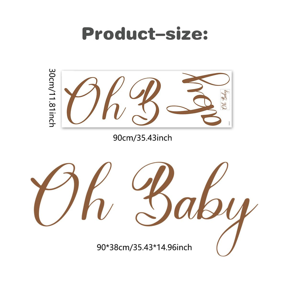 Unonede Oh Baby wall decal showcases a festive gender reveal setup