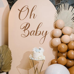 Unonede Oh Baby wall sticker backdrop for a stylish gender reveal backdrop