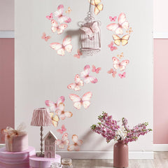 Unonede Pink Butterflies wall decal packaging close-up showing durable, safe materials.