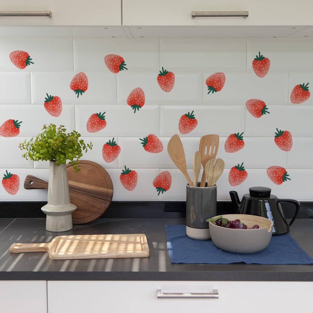 Unonede strawberry fruit wall art decals create cheerful spaces