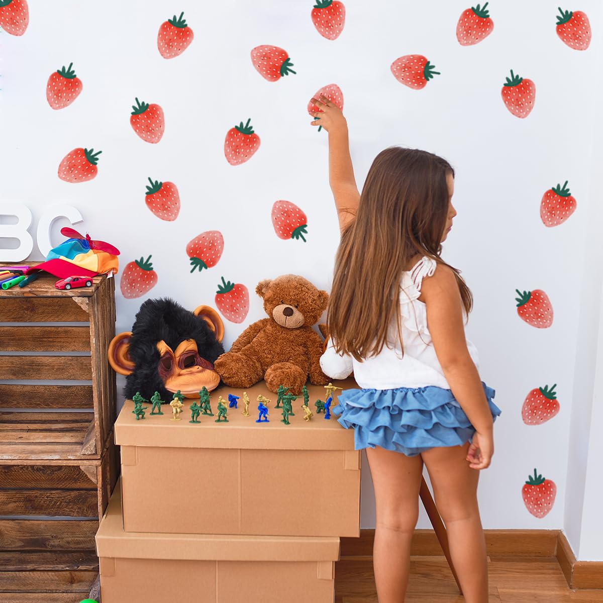 Unonede strawberry wall decals display vivid colors for any room