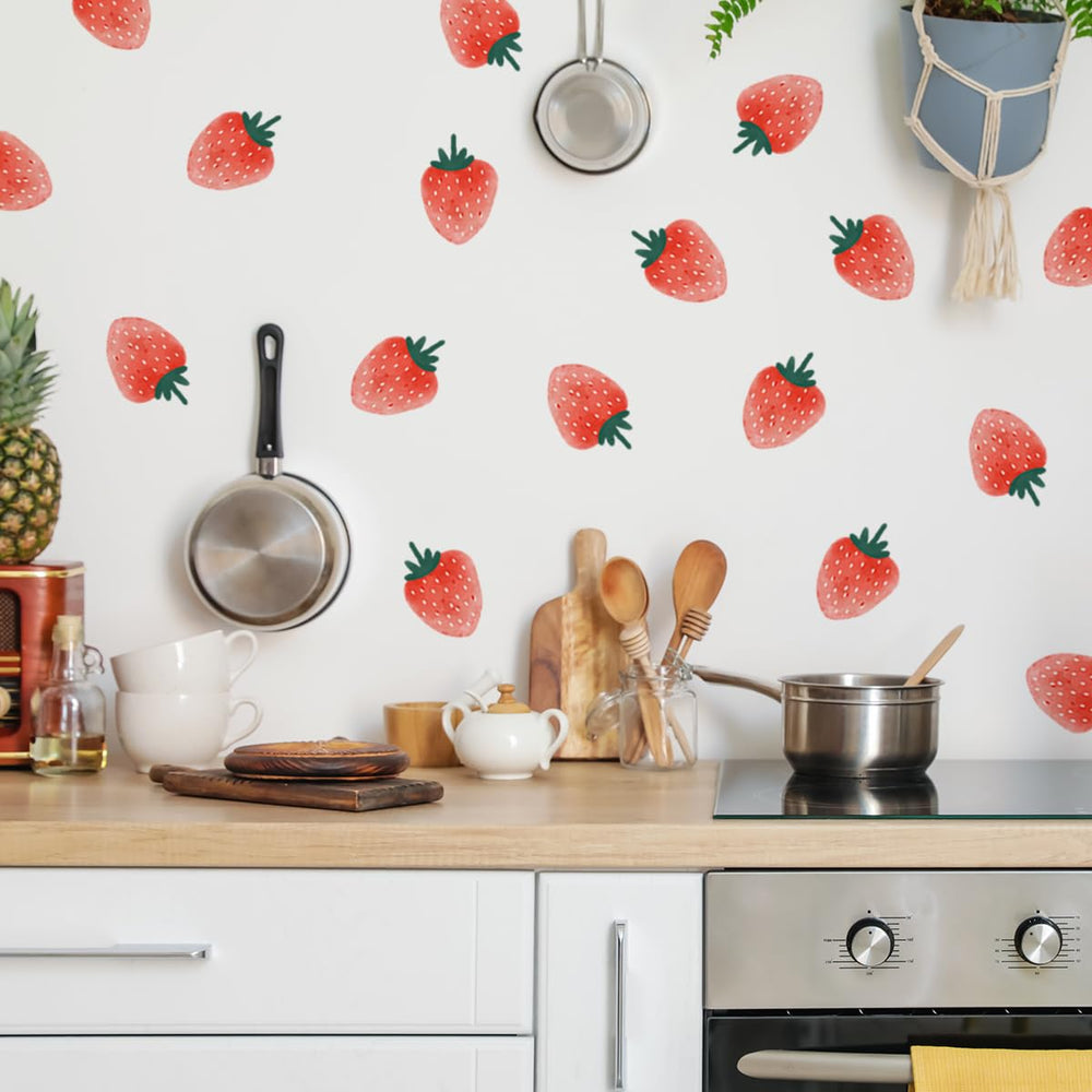 Unonede strawberry wall stickers six sheets brighten nurseries