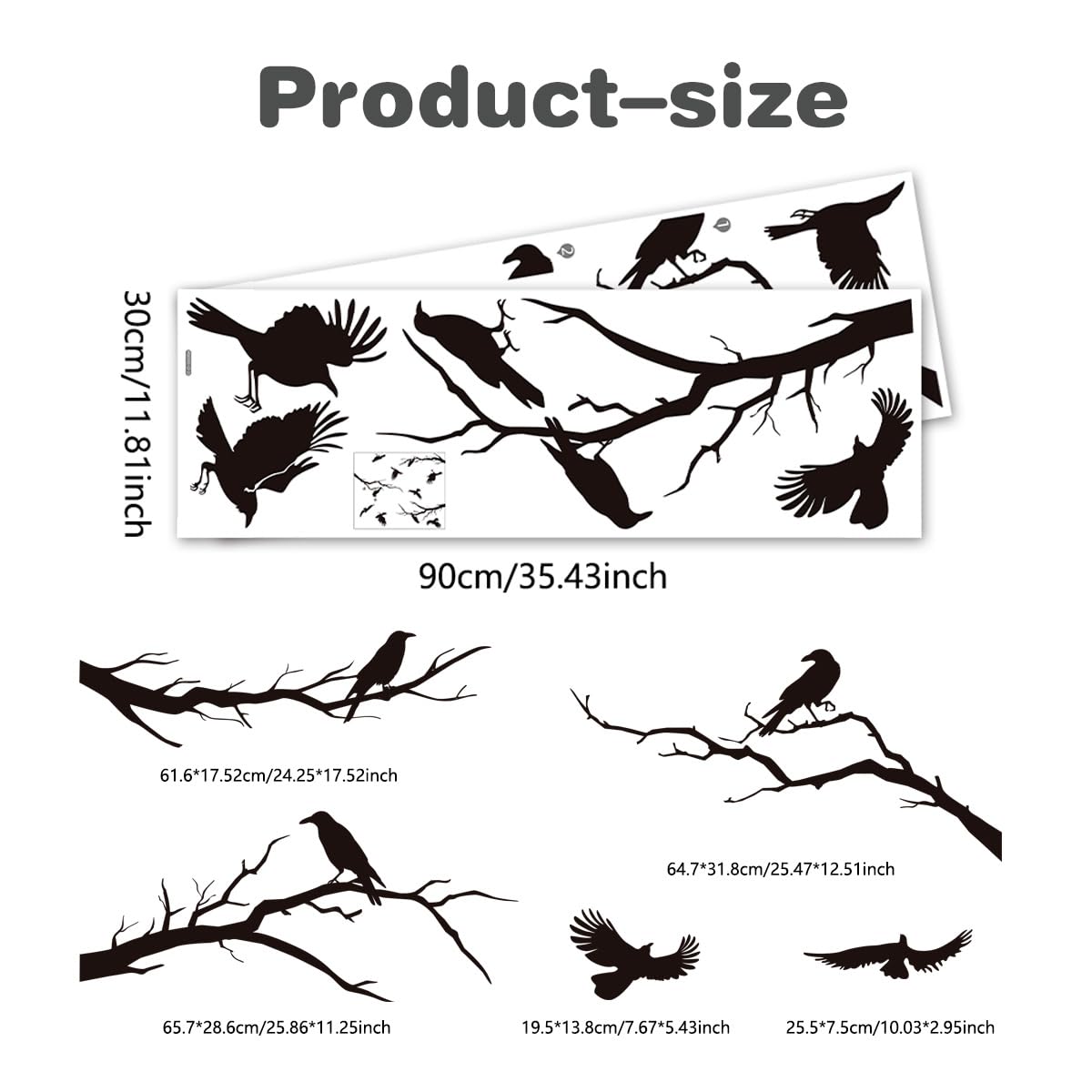 Unonede-winter-branch-wall-stickers highlight stark branches to frame seasonal scenes on walls.