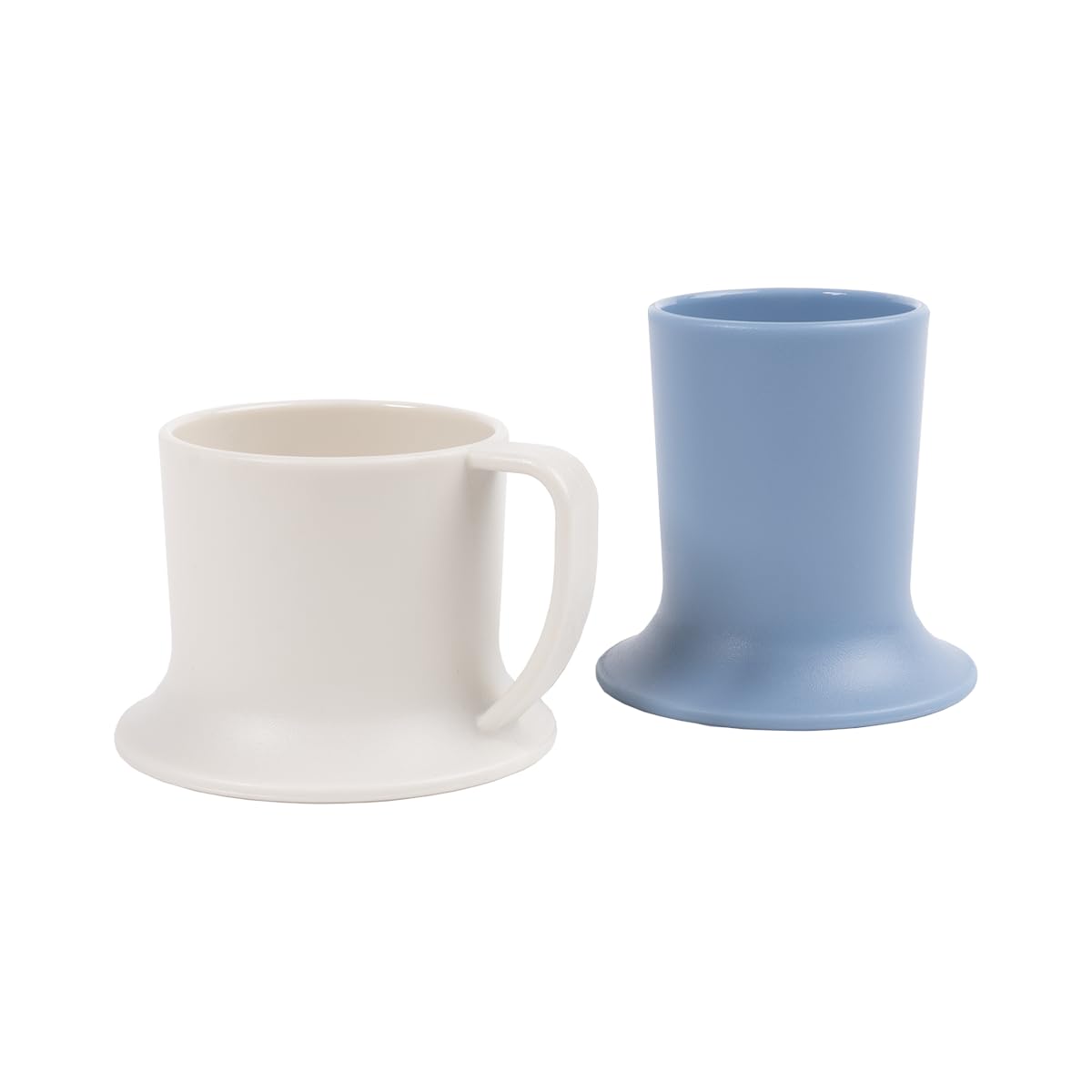 Untippy kids tumbler-teacup front view, compact 2-cup set ideal for meals and travel.