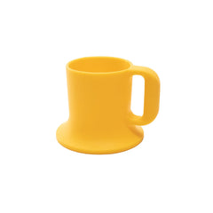 Untippy silicone toddler mug with handle sun color shows stable grip for confident sipping.