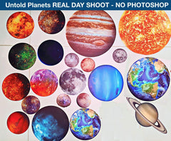 UNTOLD PLANETS glow-in-the-dark planets brighten bedrooms for nighttime curiosity.