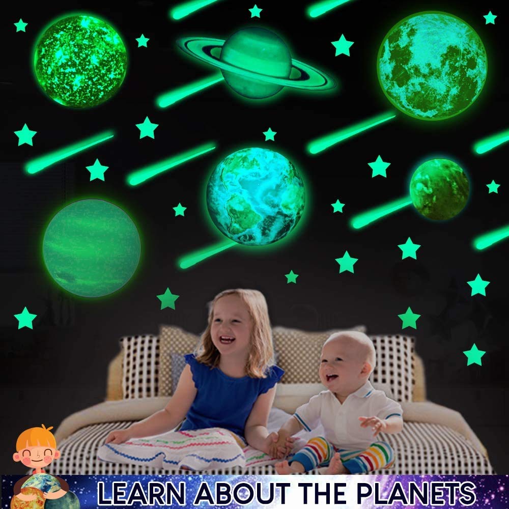 UNTOLD PLANETS sun moon Pluto wall decals support space-themed decor and learning visuals.