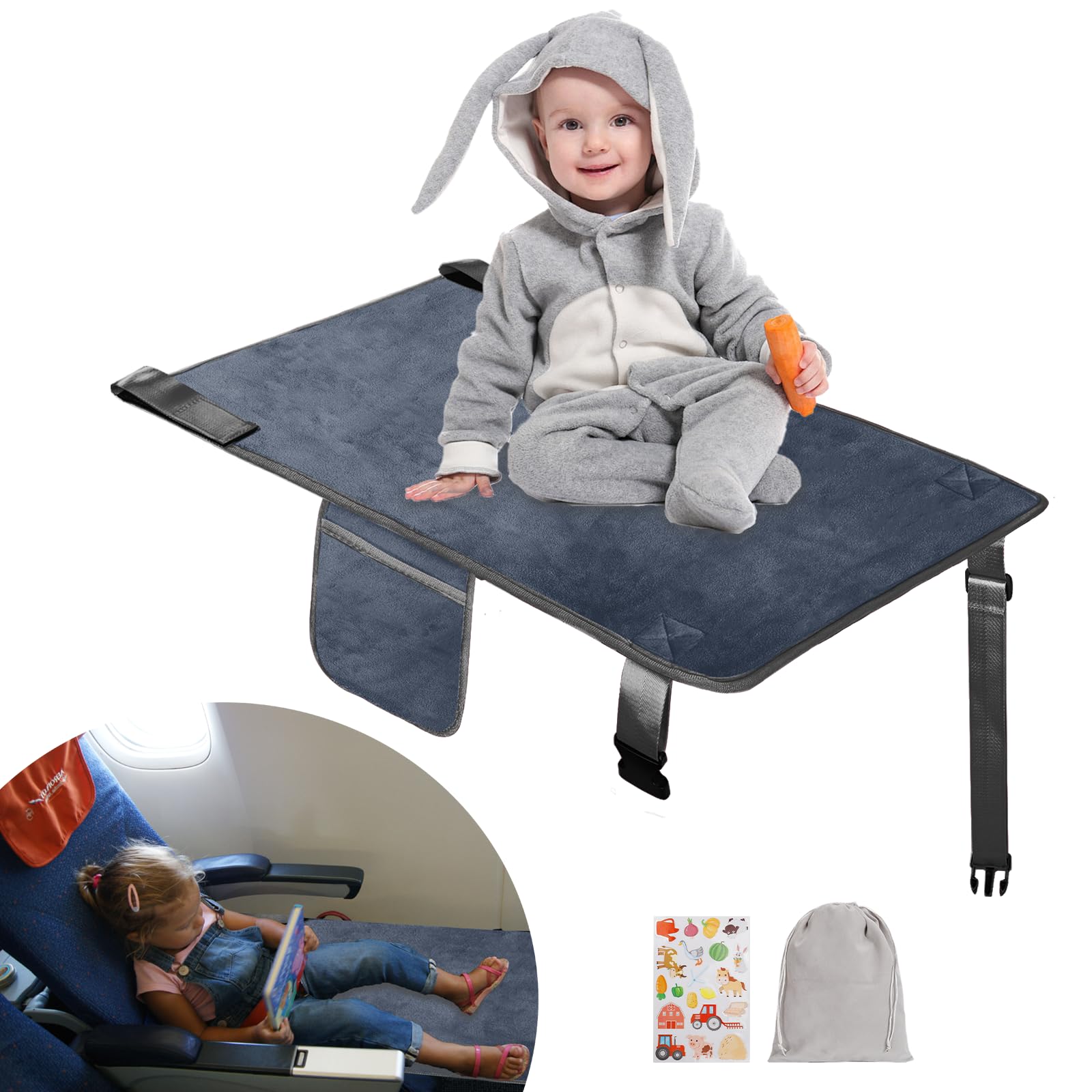 UNTREE Airplane Bed back-attachment enables quick setup for a cozy travel night