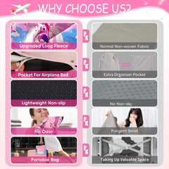 Untree airplane bed packable design fits carry-on luggage