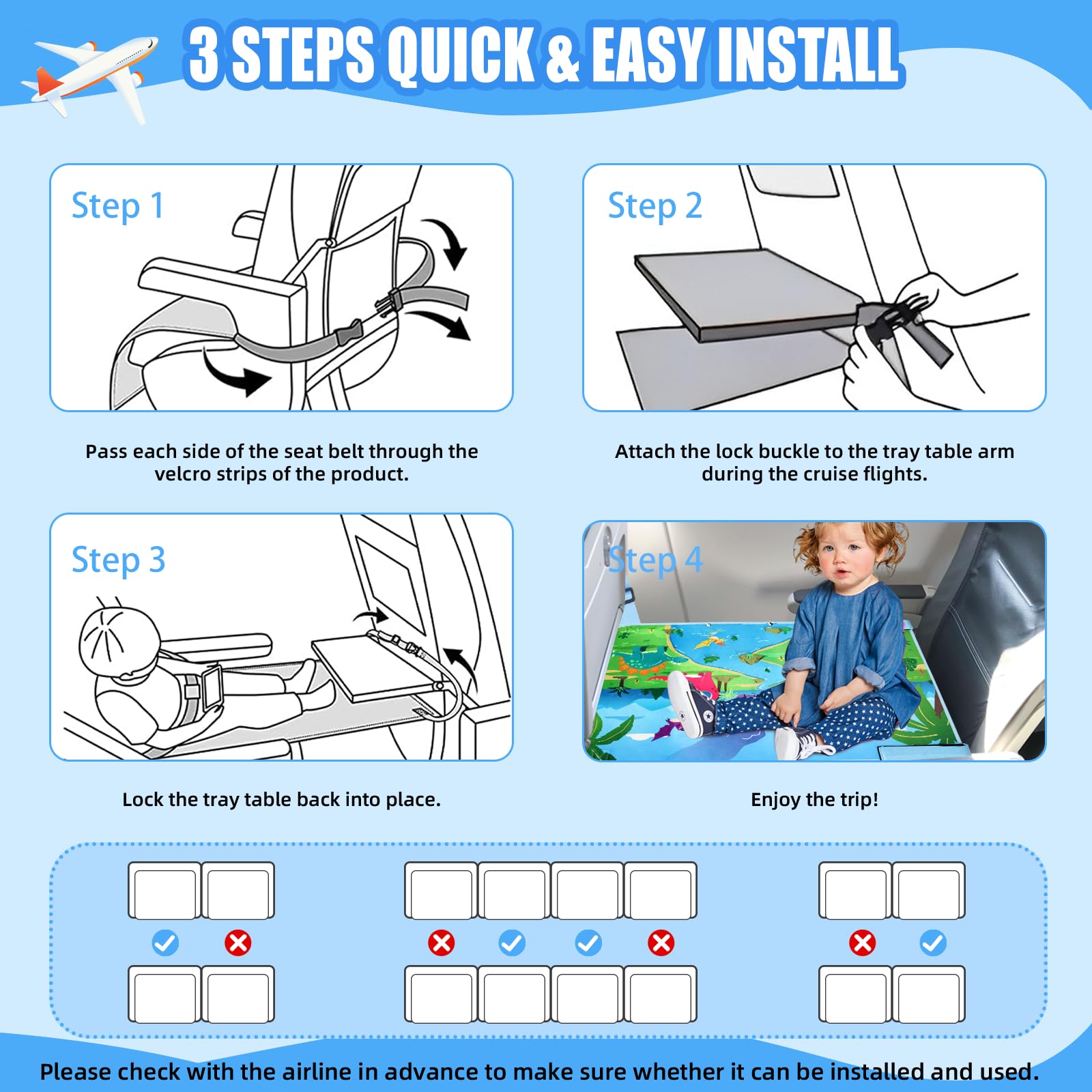 UNTREE Toddler Airplane Bed portable packaging keeps travel gear organized.