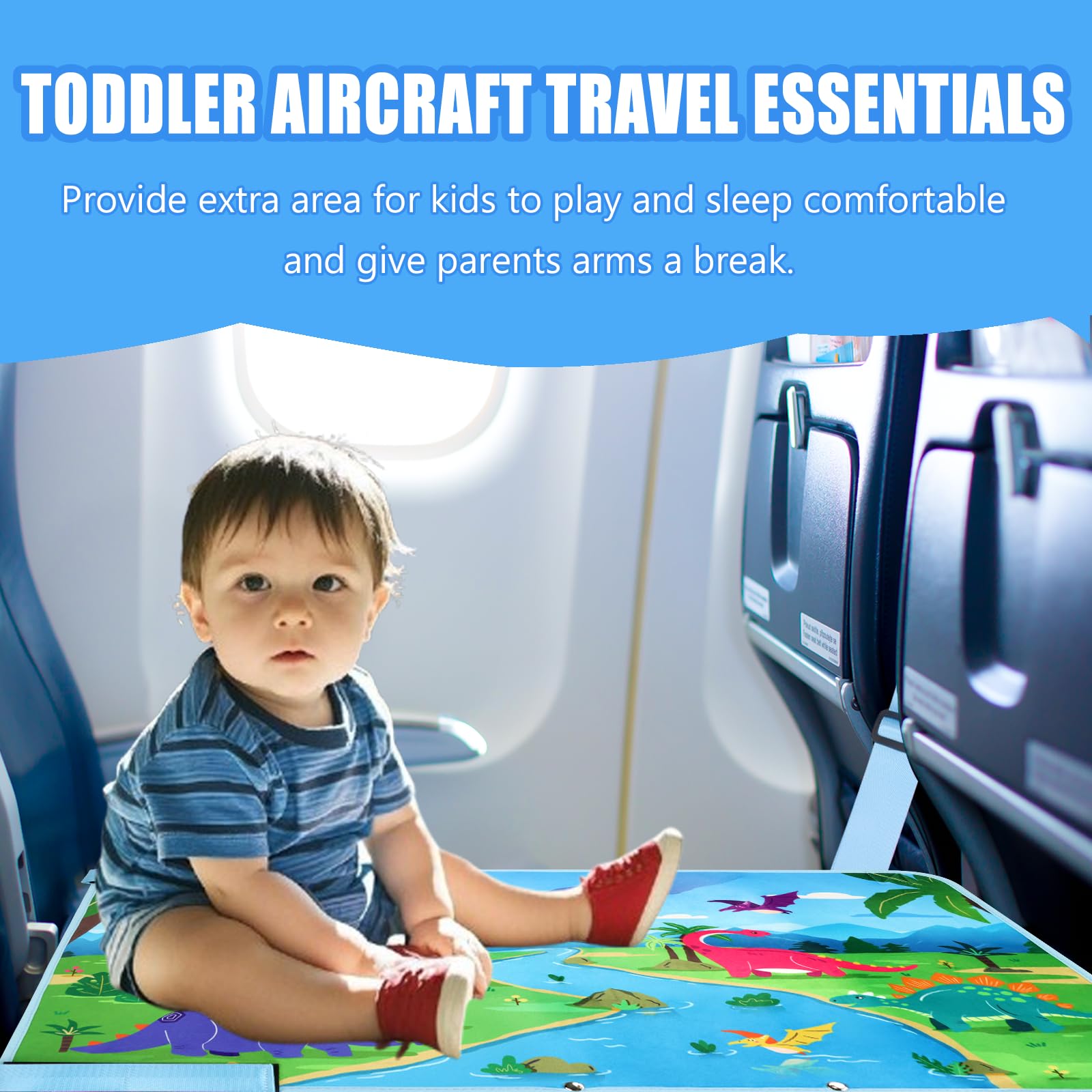 UNTREE Toddler Airplane Bed soft-velvet fabric boosts home-like comfort aboard.