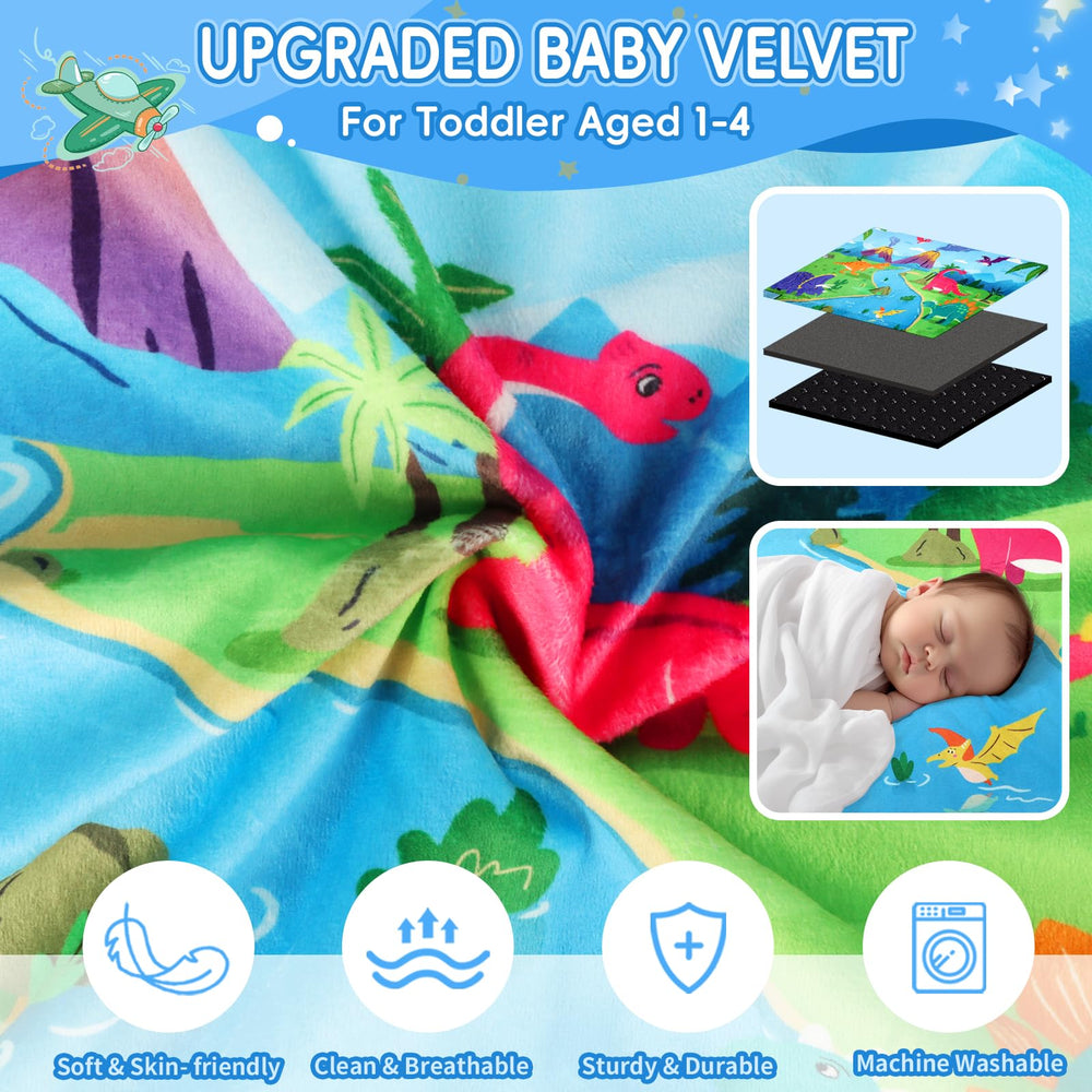 UNTREE Toddler Airplane Bed with sticker books keeps kids entertained on flights.