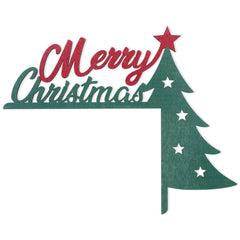 UOAOU Merry Christmas door corner decoration on a wooden door frame adds festive warmth.