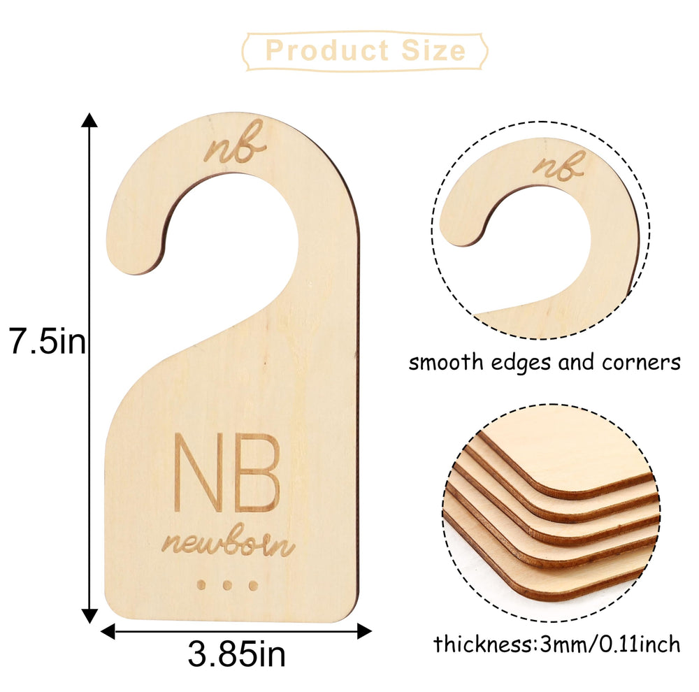 UOAOU size markers wooden for quick newborn to 24-month wardrobe labeling