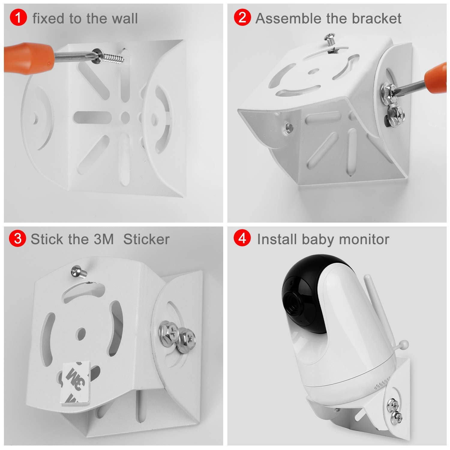 Uogw baby monitor mount safety 3M sticker ensures secure attachment