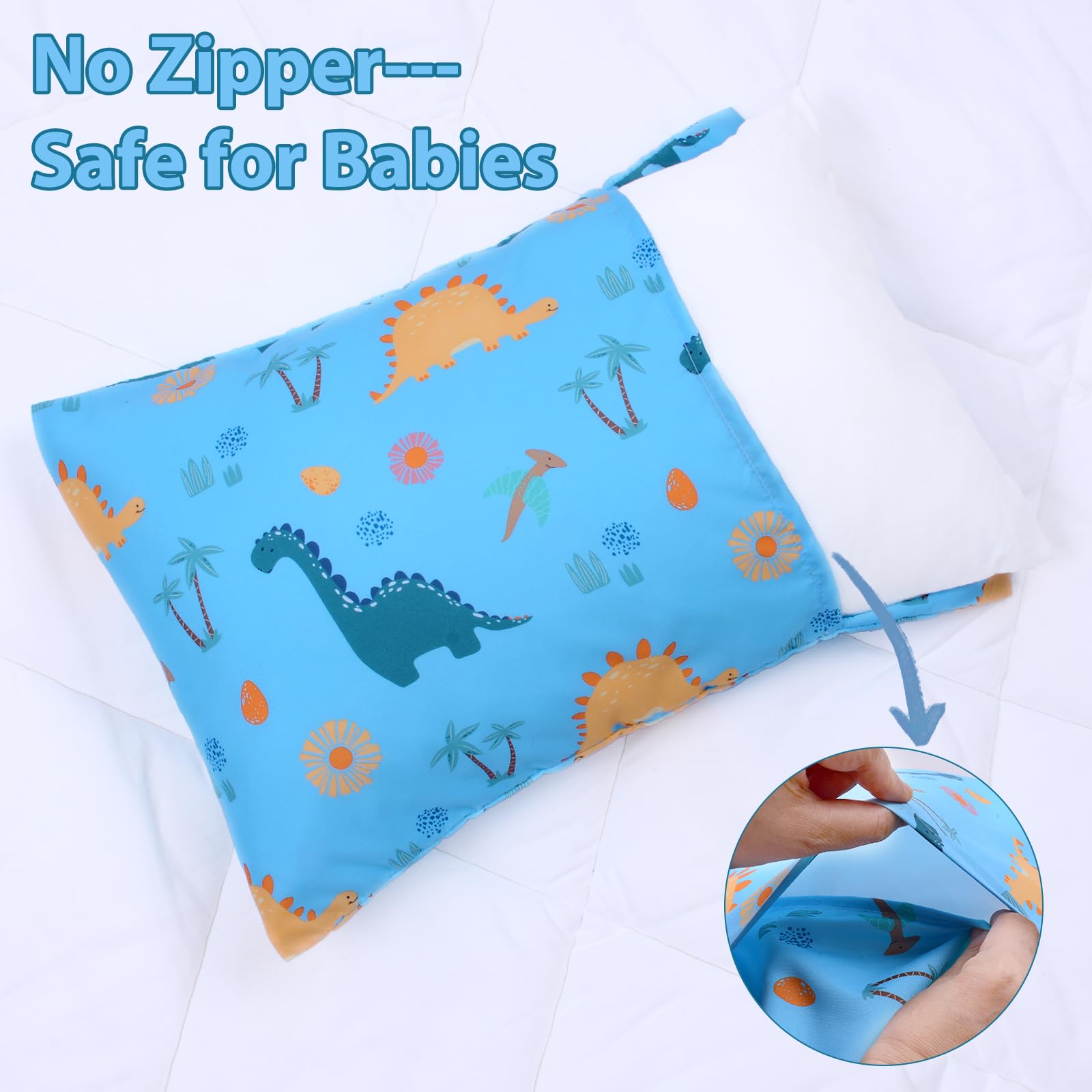 UOMNY dinosaur toddler pillowcase pack-two offers convenient rotation and savings.