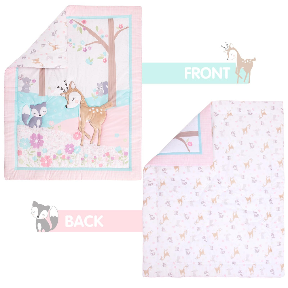 UOMNY woodland animals closeup highlights charming deer, rabbit, fox motifs.