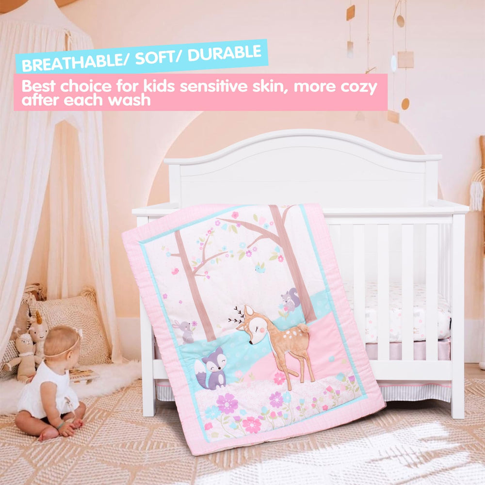 UOMNY woodland baby quilt 33x42 fosters gentle warmth during early naps.
