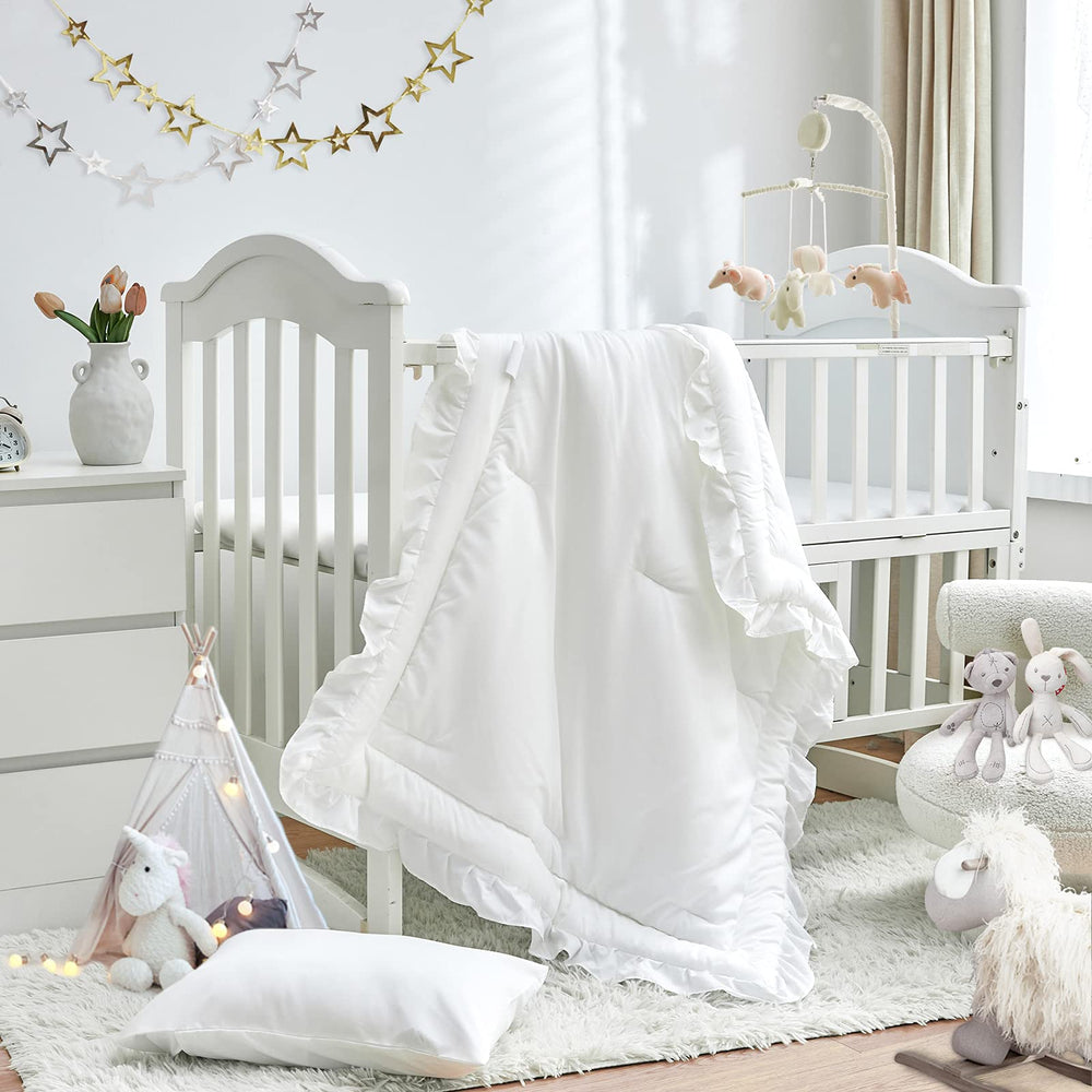 UOZZI BEDDING crib set with ruffle comforter for cozy sleep