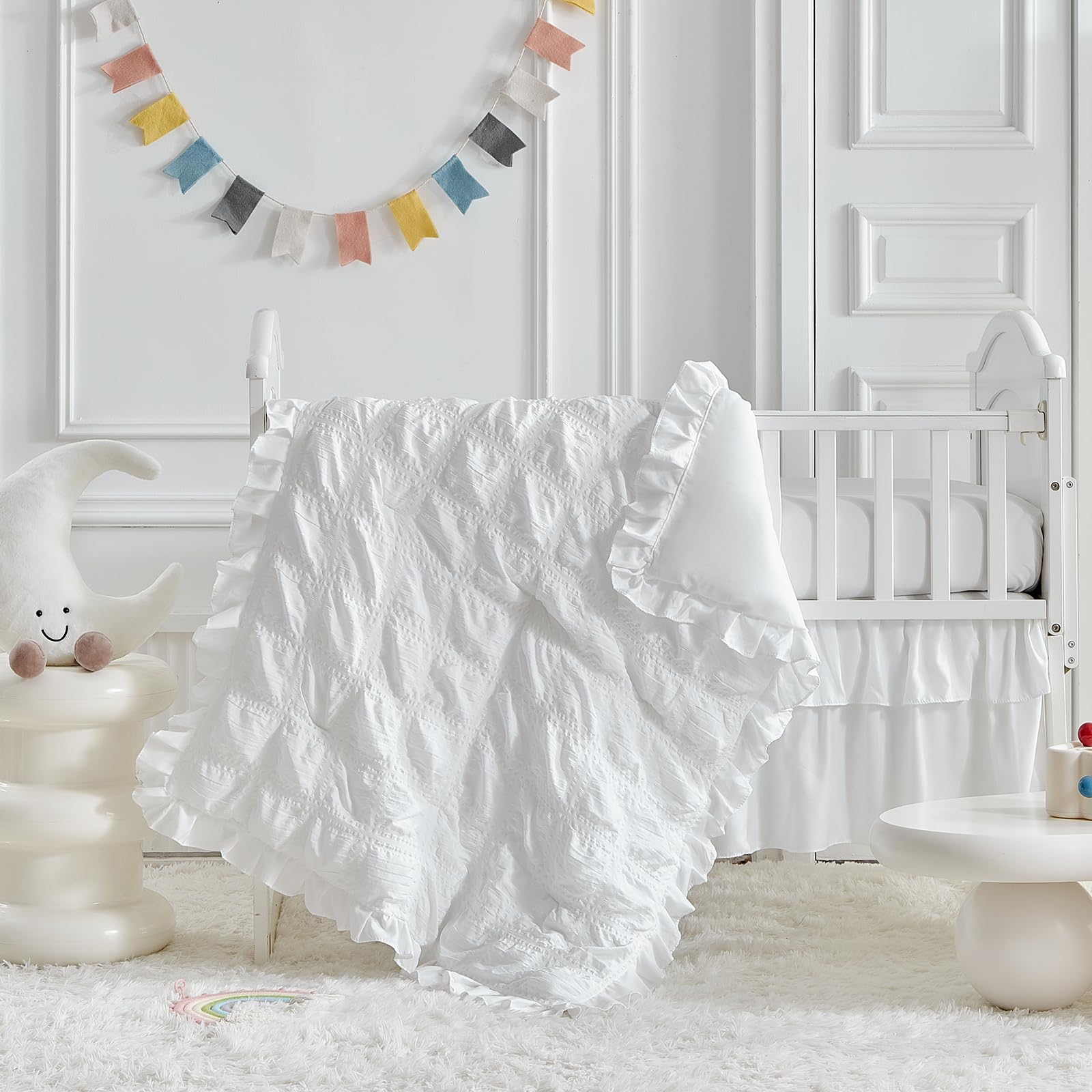 UOZZI BEDDING crib bed skirt 28x52 provides clean edge and finish