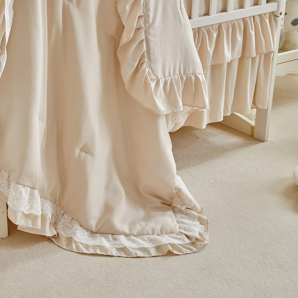 UOZZI Bedding bed skirt with ruffle for a neat nursery base