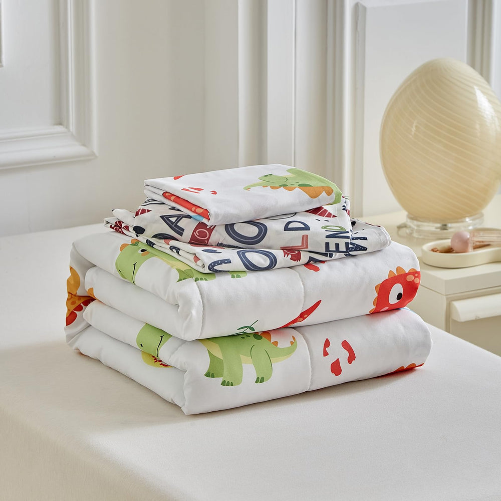 UOZZI Bedding colorful dinosaur print brightens kid's bedroom