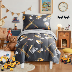 UOZZI BEDDING bulldozer image shows soft microfiber comfort for calm bedtime