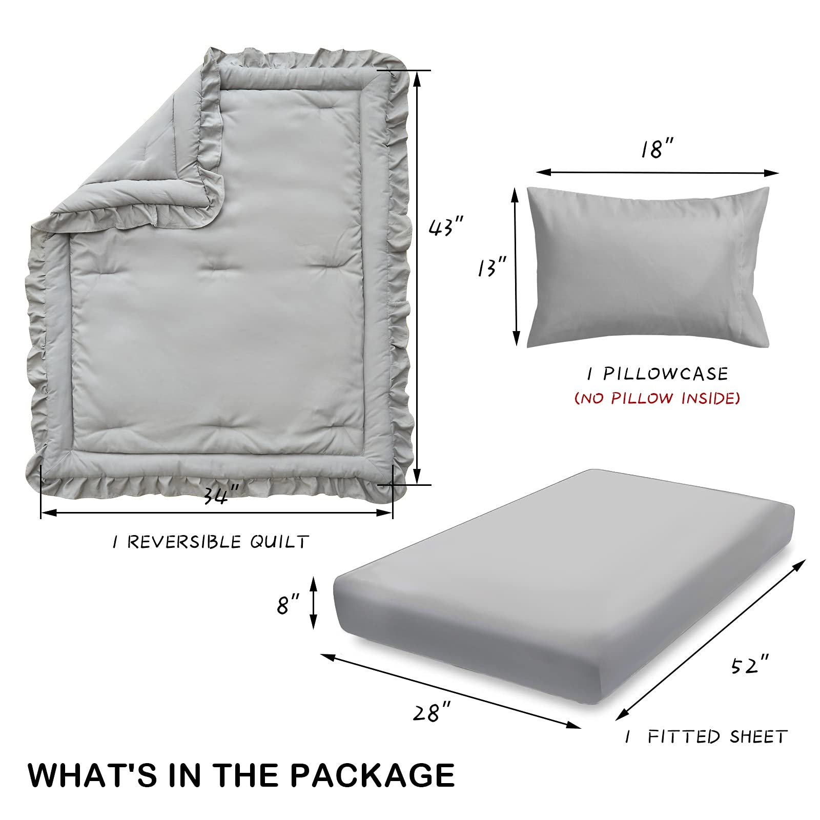 UOZZI BEDDING pillowcase 13x18 ideal for standard toddler pillow