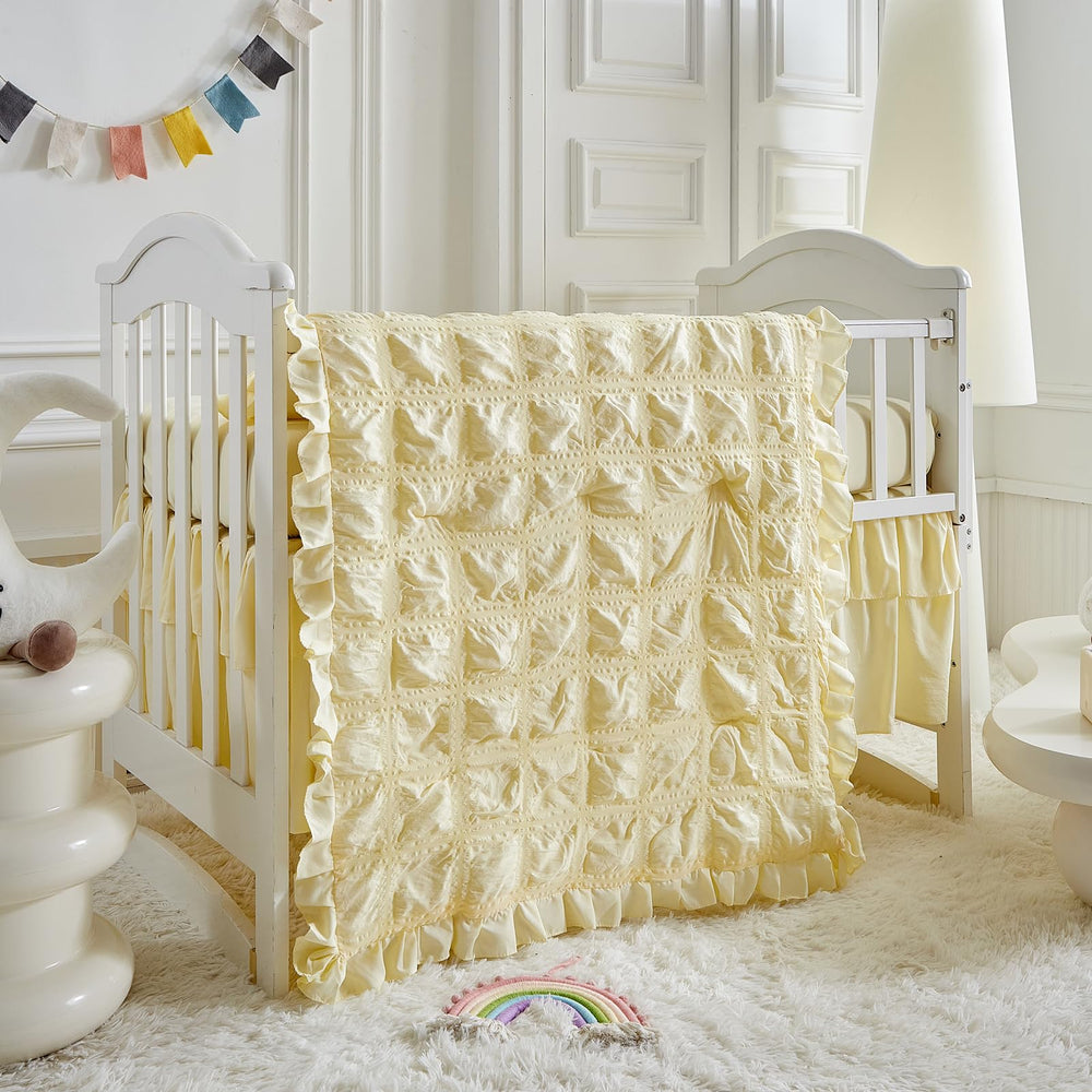 Uozzi Bedding fitted sheet crib yellow for secure mattress fit