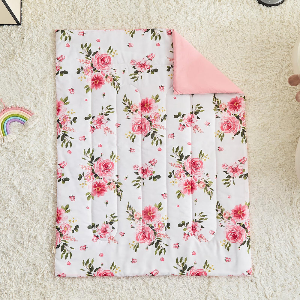 UOZZI BEDDING flower toddler fitted sheet with secure fit for toddler bed