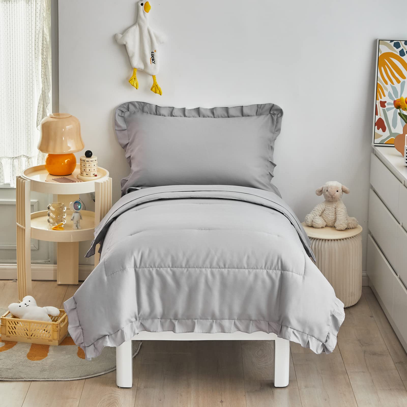 UOZZI Bedding gray reversible pillowcase offers dual looks and easy styling.