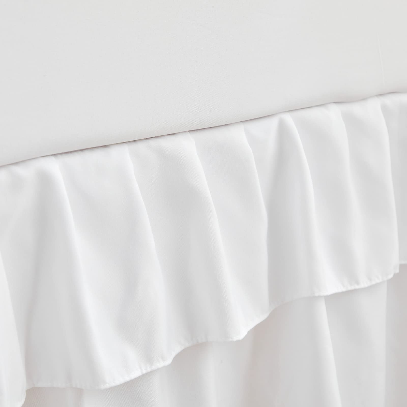 UOZZI BEDDING two inch ruffle closeup shows decorative trim