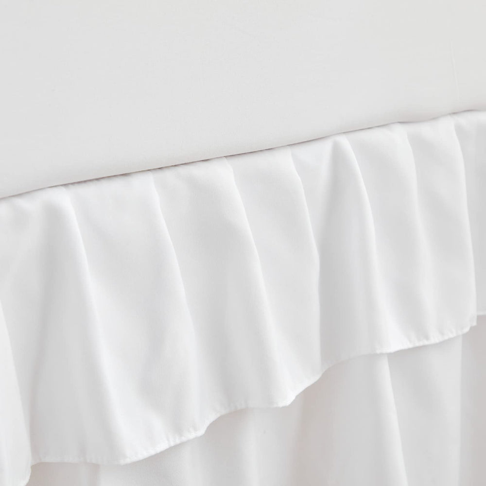UOZZI BEDDING two inch ruffle closeup shows decorative trim