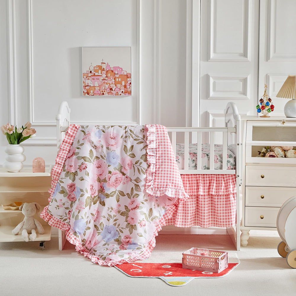 UOZZI BEDDING mini-crib-sheet-green-plaid supports snug, breathable sleep for mini crib setups.